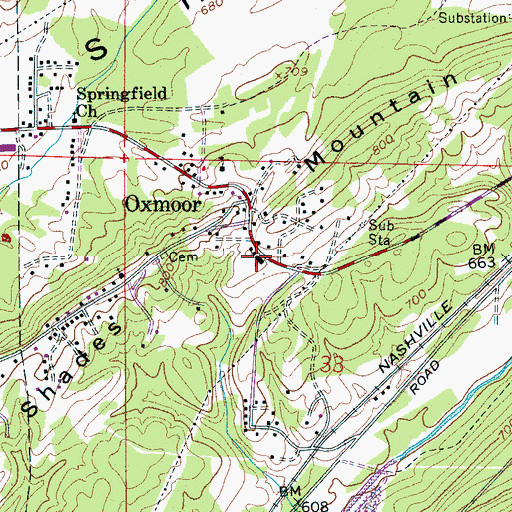 Topographic Map of Shady Grove Church, AL