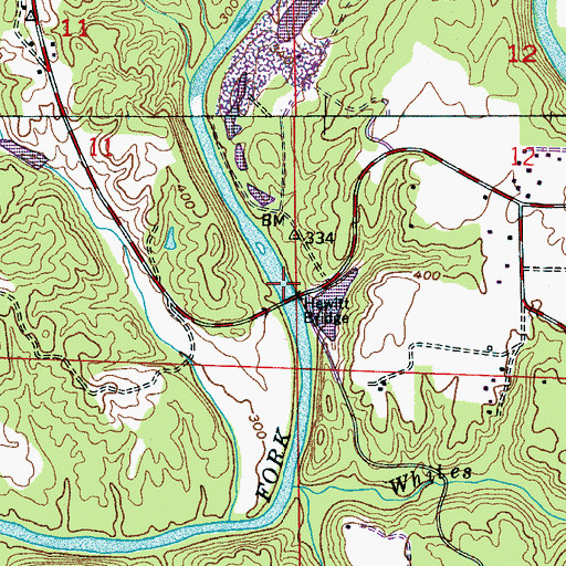 Topographic Map of Short Ferry (historical), AL