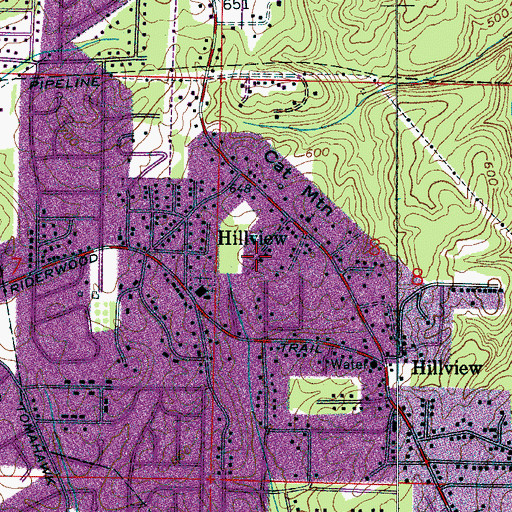 Topographic Map of Shugart Springs, AL