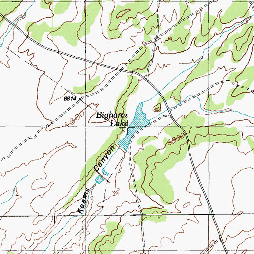 Topographic Map of Bighams Lake, AZ