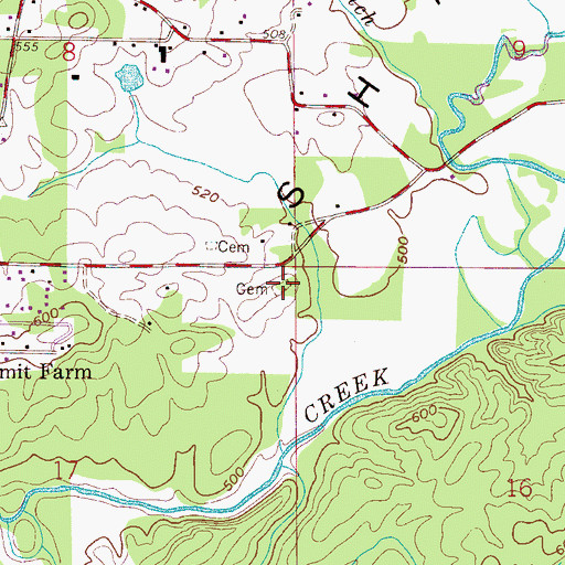 Topographic Map of Smithson Cemetery, AL