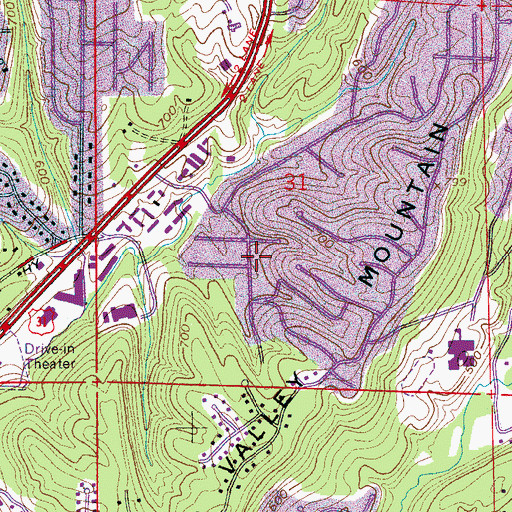 Topographic Map of South Vestavia Hills, AL