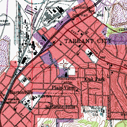 Topographic Map of Tarrant City Elementary School, AL