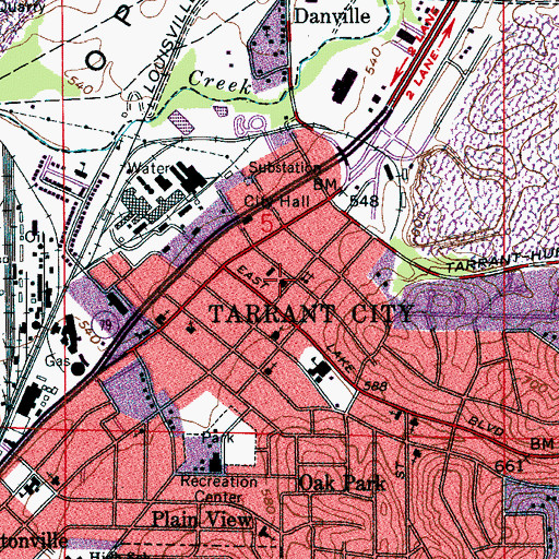 Topographic Map of Tarrant City Public Library, AL