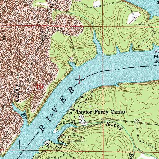Topographic Map of Taylor Ferry (historical), AL