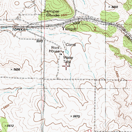 Topographic Map of Yampai, AZ