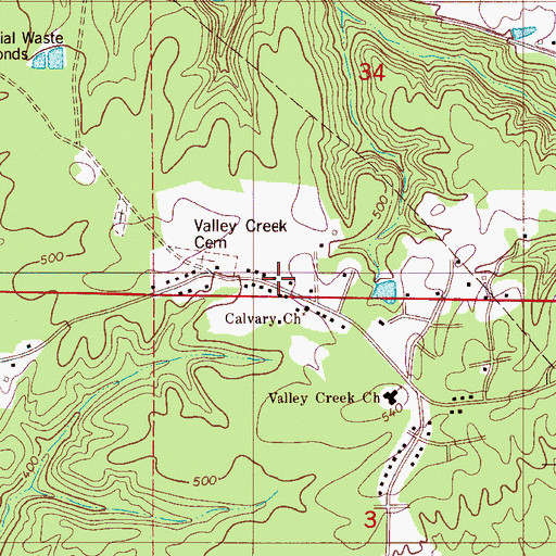 Topographic Map of Valley Creek Church, AL