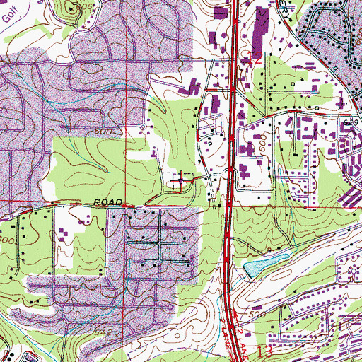 Topographic Map of Valley United Methodist Church, AL