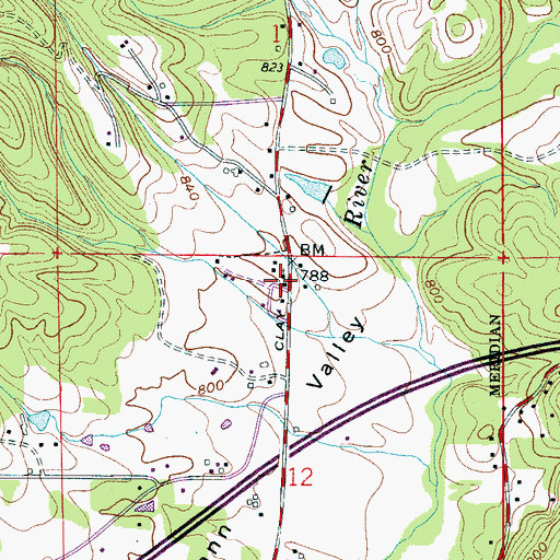 Topographic Map of Vann Valley Assembly of God Church, AL