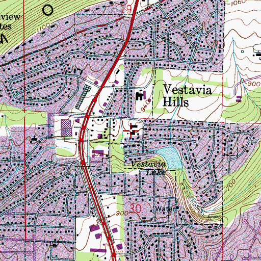 Topographic Map of Vestavia Hills United Methodist Church, AL