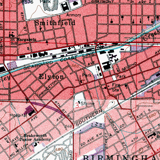 Topographic Map of Walker Memorial Methodist Church, AL