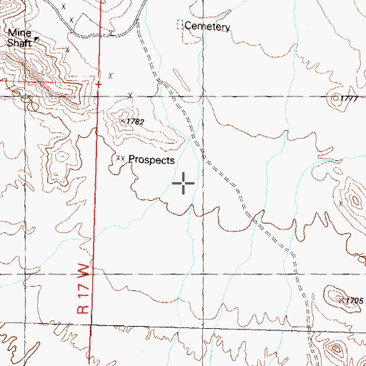 Topographic Map of Yaqui Wash, AZ