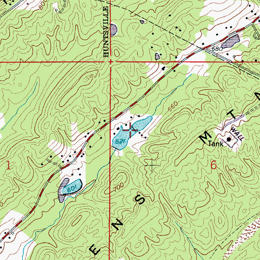 Topographic Map of Wanderland Lake, AL