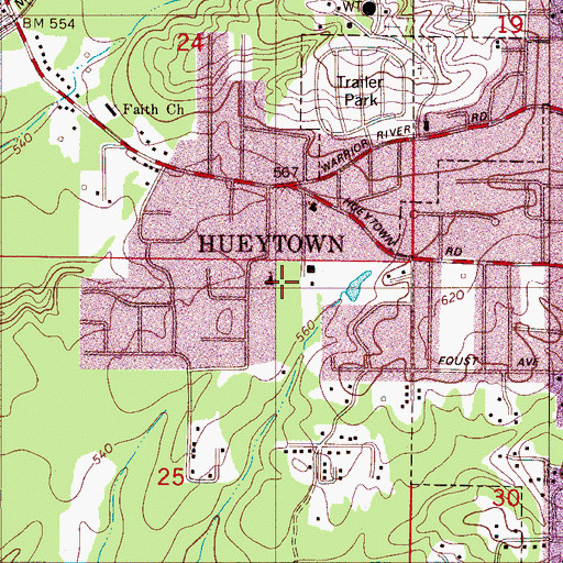 Topographic Map of Westdale Baptist Church, AL