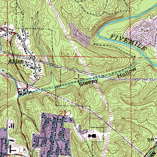 Topographic Map of West Blossburg (historical), AL