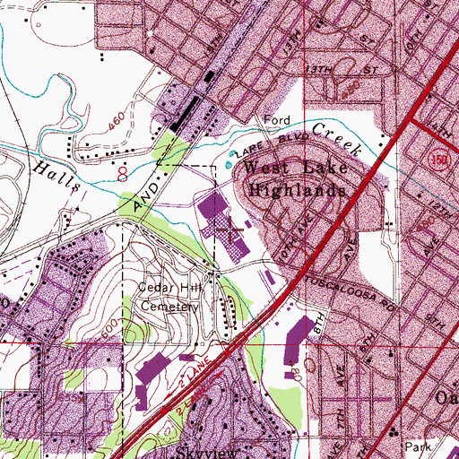Topographic Map of West Lake Mall Shopping Center, AL