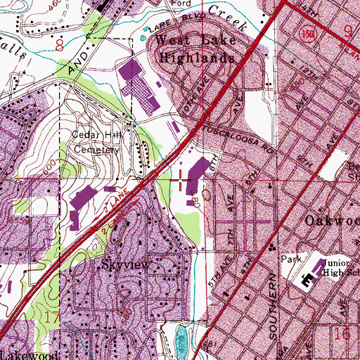 Topographic Map of West Lakes (historical), AL