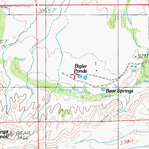 Topographic Map of Bigler Ponds, AZ