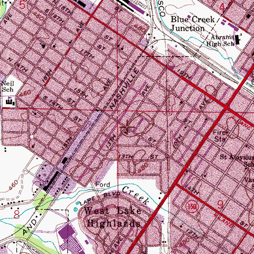 Topographic Map of West Side Baptist Church, AL