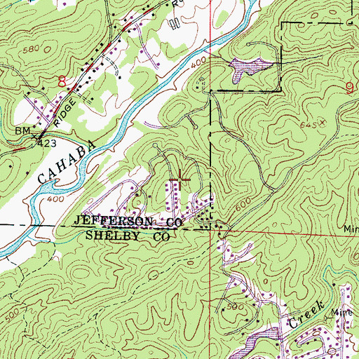 Topographic Map of Wine Ridge, AL
