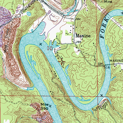 Topographic Map of Winters Camp, AL