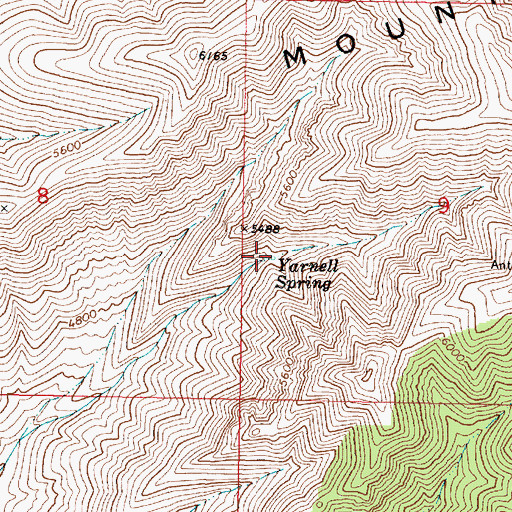 Topographic Map of Yarnell Spring, AZ