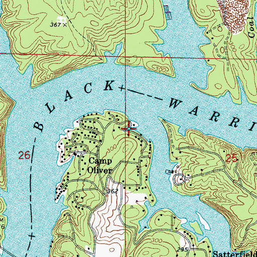 Topographic Map of Yeargins Camp, AL