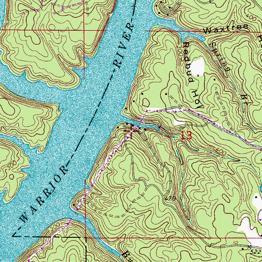 Topographic Map of Yellow Creek Camp, AL