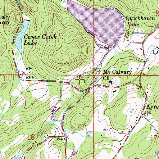 Topographic Map of Zamora Park, AL