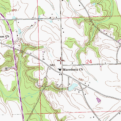 Topographic Map of Advent Church, AL