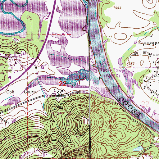 Topographic Map of Agricola Lake, AL