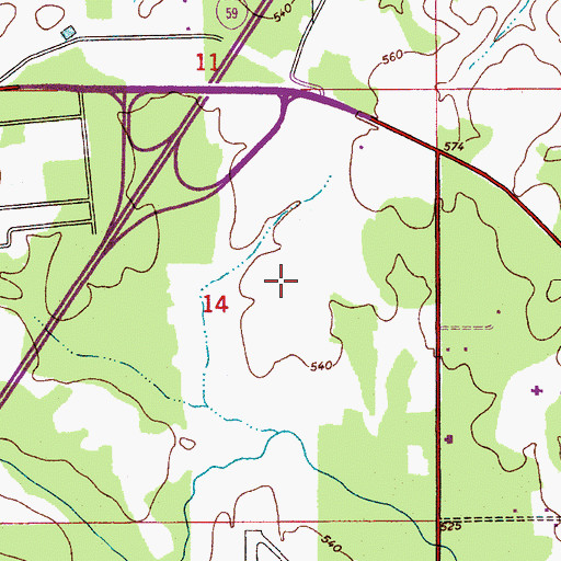 Topographic Map of Airport Industrial Park, AL