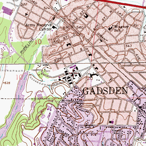 Topographic Map of Alabama Technical College, AL