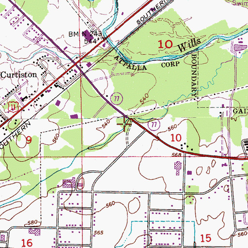 Topographic Map of Attalla City Park, AL