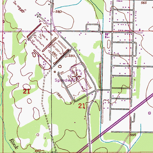 Topographic Map of Attalla Speedway, AL