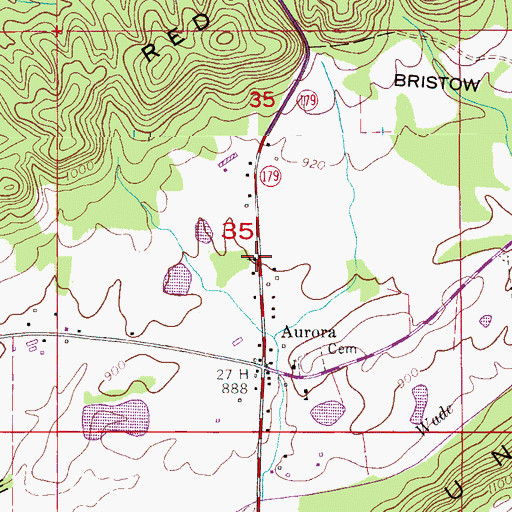 Topographic Map of Aurora Missionary Baptist Church, AL