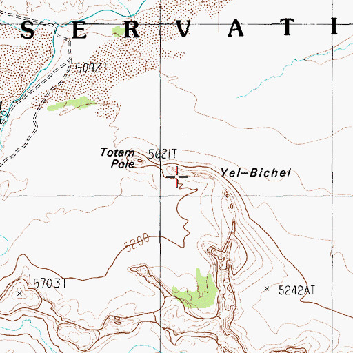 Topographic Map of Yei Bichei, AZ