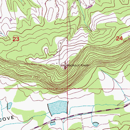 Topographic Map of Aurora Mountain, AL