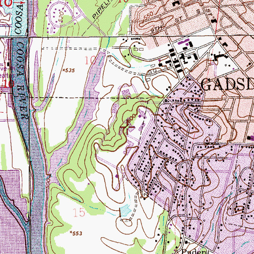 Topographic Map of Austin R Meadows Library, AL