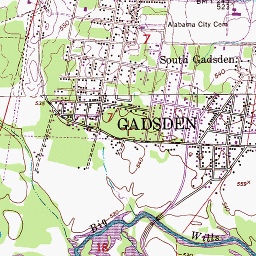 Topographic Map of Banks Park, AL