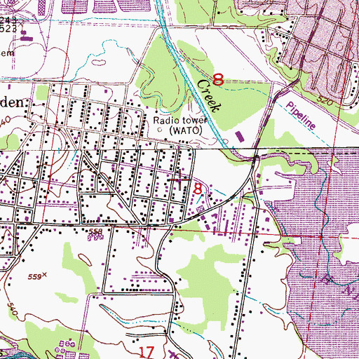 Topographic Map of Bethel Baptist Church, AL