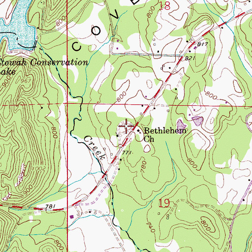 Topographic Map of Bethlehem Cemetery, AL