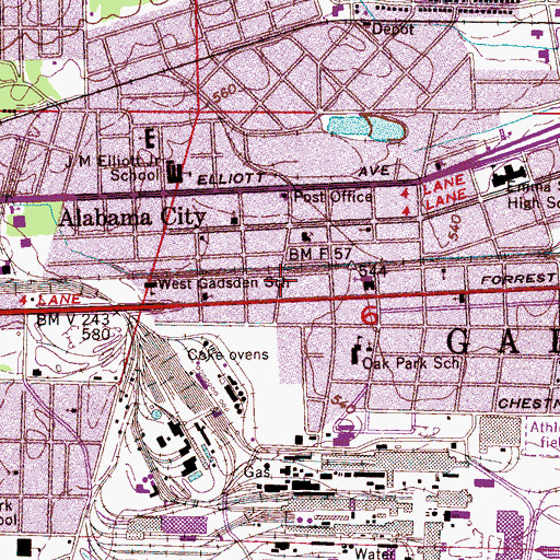 Topographic Map of Bible Baptist Church, AL