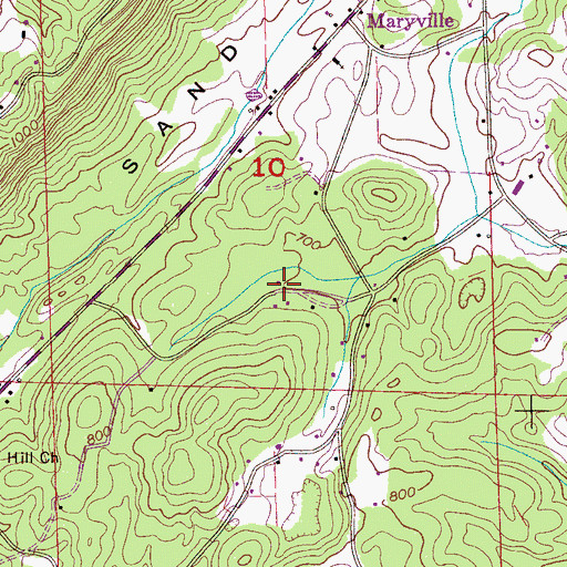 Topographic Map of Brans Chapel Congregational Methodist Church, AL