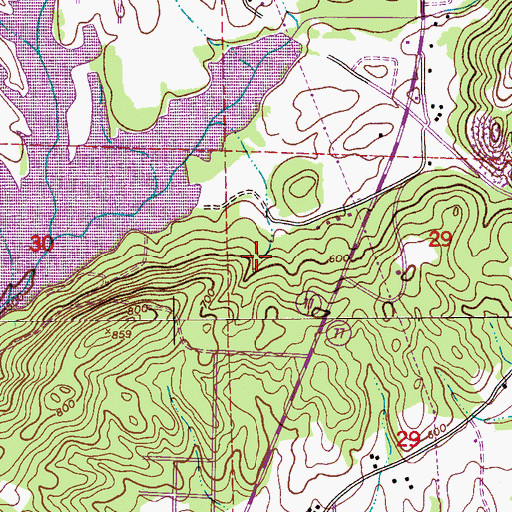 Topographic Map of Broughton Springs, AL