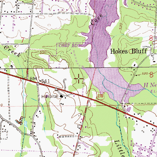 Topographic Map of Camp Gadsden Alabama State Prison (historical), AL