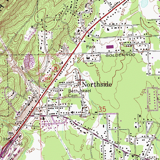 Topographic Map of Carnes Baptist Church, AL