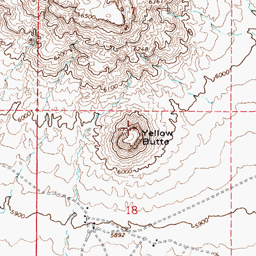 Topographic Map of Yellow Butte, AZ