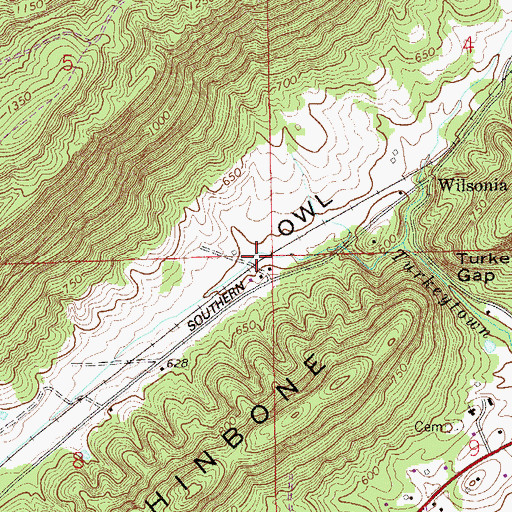 Topographic Map of Chappell Spring, AL