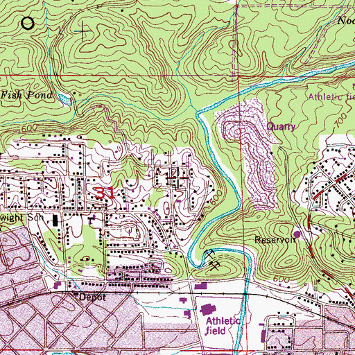 Topographic Map of Charles Street Church of God, AL